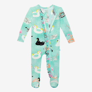 Posh Peanut Lenny Ruffled Zippered Footie, Posh Peanut, Posh Peanut, Posh Peanut Footie, Posh Peanut Footie with Zipper, Posh Peanut Lenny, Posh Peanut Lenny Ruffled Zippered Footie, Posh Pea