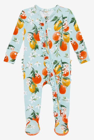 Posh Peanut Mirabella Ruffled Zippered Footie, Posh Peanut, Posh Peanut, Posh Peanut Footie, Posh Peanut Footie with Zipper, Posh Peanut Mirabella, Posh Peanut Mirabella Ruffled Zippered Foot