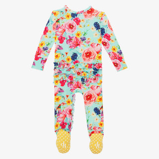 Posh Peanut Olivia Mae Ruffled Zippered Footie, Posh Peanut, Posh Peanut, Posh Peanut Footie, Posh Peanut Footie with Zipper, Posh Peanut Olivia Mae, Posh Peanut Olivia Mae Ruffled Zippered F