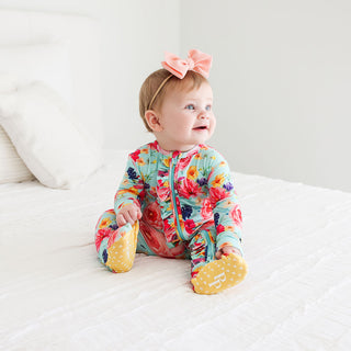 Posh Peanut Olivia Mae Ruffled Zippered Footie, Posh Peanut, Posh Peanut, Posh Peanut Footie, Posh Peanut Footie with Zipper, Posh Peanut Olivia Mae, Posh Peanut Olivia Mae Ruffled Zippered F