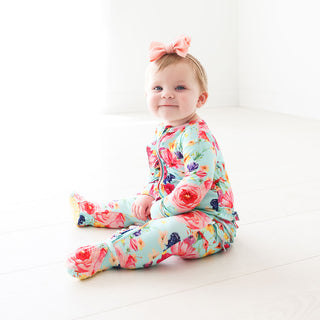Posh Peanut Olivia Mae Ruffled Zippered Footie, Posh Peanut, Posh Peanut, Posh Peanut Footie, Posh Peanut Footie with Zipper, Posh Peanut Olivia Mae, Posh Peanut Olivia Mae Ruffled Zippered F