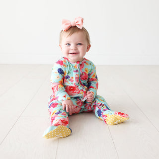 Posh Peanut Olivia Mae Ruffled Zippered Footie, Posh Peanut, Posh Peanut, Posh Peanut Footie, Posh Peanut Footie with Zipper, Posh Peanut Olivia Mae, Posh Peanut Olivia Mae Ruffled Zippered F