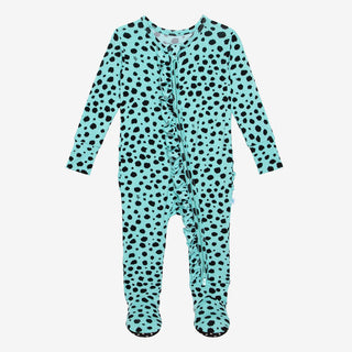 Posh Peanut Pebbles Ruffled Zippered Footie, Posh Peanut, Posh Peanut, Posh Peanut Footie, Posh Peanut Footie with Zipper, Posh Peanut Pebbles, Posh Peanut Pebbles Ruffled Zippered Footie, Po