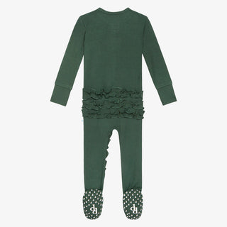 Posh Peanut Pine Waffle Ruffled Zippered Footie, Posh Peanut, Posh Peanut, Posh Peanut Fall 2021, Posh Peanut fall 3, Posh Peanut Footie, Posh Peanut Footie with Zipper, Posh Peanut Holiday 2