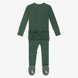 Posh Peanut Pine Waffle Ruffled Zippered Footie, Posh Peanut, Posh Peanut, Posh Peanut Fall 2021, Posh Peanut fall 3, Posh Peanut Footie, Posh Peanut Footie with Zipper, Posh Peanut Holiday 2