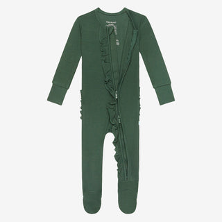 Posh Peanut Pine Waffle Ruffled Zippered Footie, Posh Peanut, Posh Peanut, Posh Peanut Fall 2021, Posh Peanut fall 3, Posh Peanut Footie, Posh Peanut Footie with Zipper, Posh Peanut Holiday 2