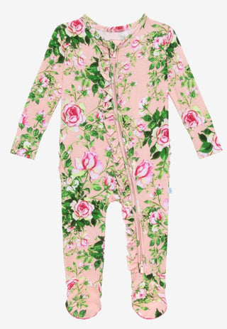 Posh Peanut Renia Ruffled Zippered Footie, Posh Peanut, Posh Peanut, Posh Peanut Footie, Posh Peanut Footie with Zipper, Posh Peanut Renia, Posh Peanut Ruffled Zippered Footie, Posh Peanut Zi