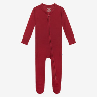 Posh Peanut Bordeaux Waffle Zippered Footie, Posh Peanut, cf-size-9-12-months, cf-type-footie, cf-vendor-posh-peanut, Posh Peanut, Posh Peanut Bordeaux, Posh Peanut Bordeaux Waffle, Posh Pean