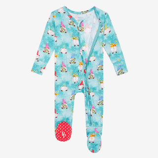 Posh Peanut Gnomey Ruffled Zippered Footie, Posh Peanut, Jolly Holiday Sale, Pajamas, Posh Peanut, Posh Peanut Fall 2021, Posh Peanut Fall 3, Posh Peanut Footie, Posh Peanut Footie with Zippe