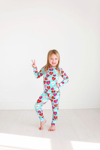 Posh Peanut Valerie L/S Basic Loungewear, Posh Peanut, Conversation Heart, Conversation Hearts, Pajama, Pajamas, Posh Peanut, Posh Peanut L/S Basic Loungewear, Posh Peanut Loungewear, Posh Pe