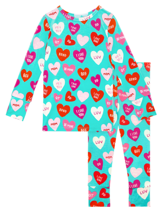 Posh Peanut Valerie L/S Basic Loungewear, Posh Peanut, Conversation Heart, Conversation Hearts, Pajama, Pajamas, Posh Peanut, Posh Peanut L/S Basic Loungewear, Posh Peanut Loungewear, Posh Pe