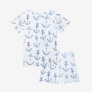 Posh Peanut Anchors Away S/S Basic Loungewear with Shorts, Posh Peanut, Pajama, Pajamas, Posh Peanut, Posh Peanut Anchors Away, Posh Peanut Anchors Away S/S Basic Loungewear with Shorts, Posh