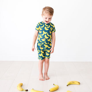 Posh Peanut Bananas S/S Basic Loungewear with Shorts, Posh Peanut, Pajama, Pajamas, Posh Custom Sale, Posh Peanut, Posh Peanut Bananas, Posh Peanut Bananas S/S Basic Loungewear with Shorts, P