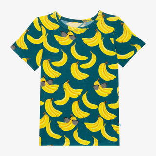 Posh Peanut Bananas S/S Basic Loungewear with Shorts, Posh Peanut, Pajama, Pajamas, Posh Custom Sale, Posh Peanut, Posh Peanut Bananas, Posh Peanut Bananas S/S Basic Loungewear with Shorts, P