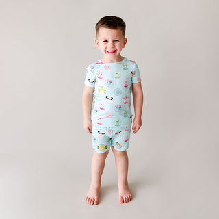 Posh Peanut Donuts Basic Short Sleeve & Short Length Pajama, Posh Peanut, cf-size-12-18-months, cf-size-18-24-months, cf-type-pajama-set, cf-vendor-posh-peanut, Donuts, Pajama, Pajamas, Posh 