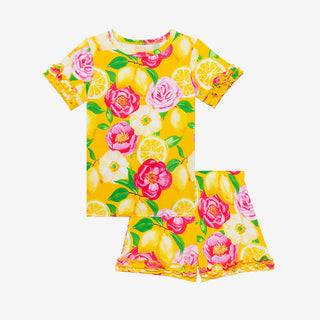 Posh Peanut Annika Basic S/S Micro Ruffled T-Shirt & Micro Ruffled Shorts PJ, Posh Peanut, Pajama, Pajamas, Posh Custom Sale, Posh Peanut, Posh Peanut Annika, Posh Peanut Annika Basic S/S Mic