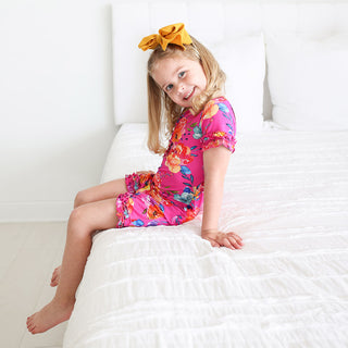 Posh Peanut Aminatu Basic S/S Micro Ruffled T-Shirt & Micro Ruffled Shorts PJ, Posh Peanut, Pajama, Pajamas, Posh Peanut, Posh Peanut Aminatu, Posh Peanut Aminatu Basic S/S Micro Ruffled T-Sh