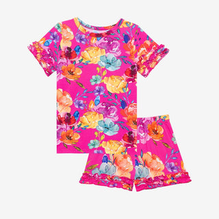 Posh Peanut Aminatu Basic S/S Micro Ruffled T-Shirt & Micro Ruffled Shorts PJ, Posh Peanut, Pajama, Pajamas, Posh Peanut, Posh Peanut Aminatu, Posh Peanut Aminatu Basic S/S Micro Ruffled T-Sh