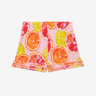 Posh Peanut Citrine Basic S/S Micro Ruffled T-Shirt & Micro Ruffled Shorts PJ, Posh Peanut, Pajama, Pajamas, Posh Peanut, Posh Peanut Basic Loungewear with Shorts, Posh Peanut Basic S/S Micro