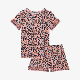 Posh Peanut Roxy Basic S/S Micro Ruffled T-Shirt & Micro Ruffled Shorts PJ, Posh Peanut, Pajama, Pajamas, Posh Peanut, Posh Peanut Basic Loungewear with Shorts, Posh Peanut Basic S/S Micro Ru