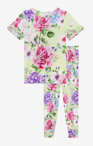Posh Peanut Georgina Basic S/S Micro Ruffled Shirt & Long Pants, Posh Peanut, Pajama, Pajamas, Posh Custom Sale, Posh Peanut, Posh Peanut Georgina, Posh Peanut Georgina Basic S/S Micro Ruffle
