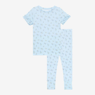 Posh Peanut Grace Basic S/S Micro Ruffled Shirt & Long Pants, Posh Peanut, Pajama, Pajamas, Posh Peanut, Posh Peanut Grace, Posh Peanut Grace Basic S/S Micro Ruffled Shirt & Long Pants, Posh 