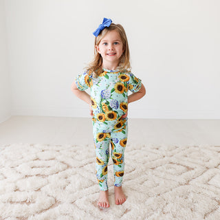Posh Peanut Sunny Basic S/S Micro Ruffled Shirt & Long Pants, Posh Peanut, Pajama, Pajamas, Posh Custom Sale, Posh Peanut, Posh Peanut Loungewear, Posh Peanut Pajama, Posh Peanut Pajama Set, 
