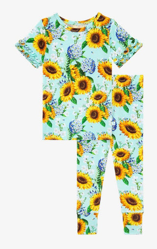 Posh Peanut Sunny Basic S/S Micro Ruffled Shirt & Long Pants, Posh Peanut, Pajama, Pajamas, Posh Custom Sale, Posh Peanut, Posh Peanut Loungewear, Posh Peanut Pajama, Posh Peanut Pajama Set, 