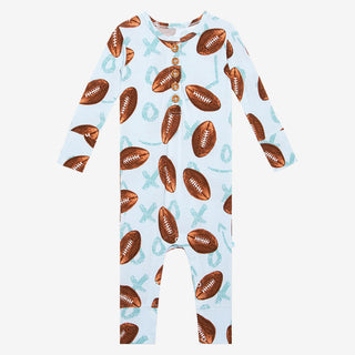 Posh Peanut Field Day L/S Henley Romper, Posh Peanut, Football, Posh Peanut, Posh Peanut Fall 2021, Posh Peanut Field Day, Posh Peanut Field Day L/S Henley Romper, Posh Peanut Field Day Long 