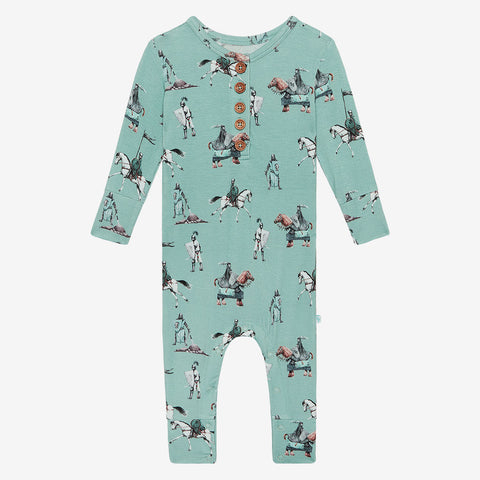 Posh Peanut Wallace L/S Henley Romper, Posh Peanut, cf-size-12-18-months, cf-size-18-24-months, cf-size-2t, cf-size-6-9-months, cf-size-9-12-months, cf-type-romper, cf-vendor-posh-peanut, Pos