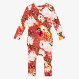 Posh Peanut Leonora L/S Ruffled Henley Romper, Posh Peanut, cf-size-3-6-months, cf-size-6-9-months, cf-type-romper, cf-vendor-posh-peanut, Long Sleeve Ruffled Romper, Posh Peanut, Posh Peanut