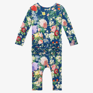 Posh Peanut Carmen L/S Ruffled Basic Romper, Posh Peanut, cf-size-18-24-months, cf-size-2t, cf-size-6-9-months, cf-size-9-12-months, cf-type-romper, cf-vendor-posh-peanut, Long Sleeve Ruffled