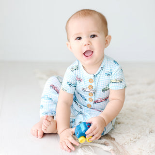 Posh Peanut Redford S/S Henley Romper, Posh Peanut, Posh Custom Sale, Posh Peanut, Posh Peanut Brody, Posh Peanut Horse, Posh Peanut Redford, Posh Peanut Redford S/S Henley Romper, Posh Peanu