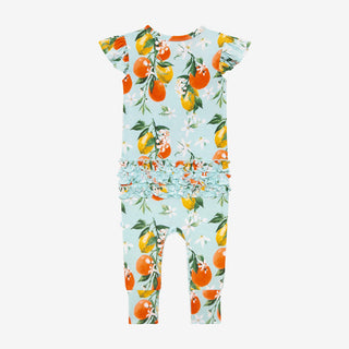 Posh Peanut Mirabella Ruffled Capsleeve Henley Romper, Posh Peanut, Posh Peanut, Posh Peanut Mirabella, Posh Peanut Mirabella Ruffled Capsleeve Henley Romper, Posh Peanut Romper, Posh Peanut 
