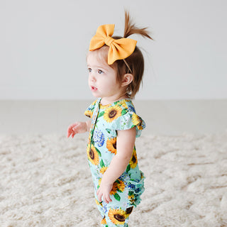 Posh Peanut Sunny Ruffled Capsleeve Henley Romper, Posh Peanut, Posh Custom Sale, Posh Peanut, Posh Peanut Romper, Posh Peanut Ruffled Capsleeve Basic Romper, Posh Peanut Ruffled Capsleeve He