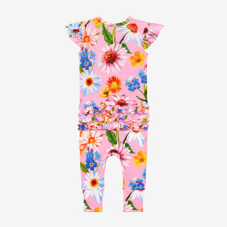 Posh Peanut Kaileigh Ruffled Capsleeve Basic Romper, Posh Peanut, Posh Custom Sale, Posh Peanut, Posh Peanut Kaighleigh, Posh Peanut Kaighleigh Ruffled Capsleeve Basic Romper, Posh Peanut Kai
