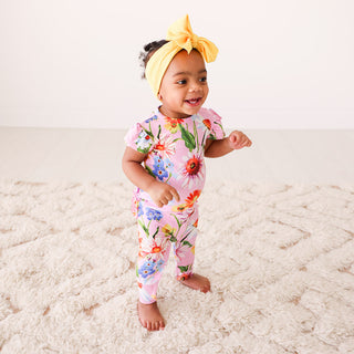 Posh Peanut Kaileigh Ruffled Capsleeve Basic Romper, Posh Peanut, Posh Custom Sale, Posh Peanut, Posh Peanut Kaighleigh, Posh Peanut Kaighleigh Ruffled Capsleeve Basic Romper, Posh Peanut Kai