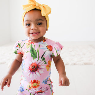 Posh Peanut Kaileigh Ruffled Capsleeve Basic Romper, Posh Peanut, Posh Custom Sale, Posh Peanut, Posh Peanut Kaighleigh, Posh Peanut Kaighleigh Ruffled Capsleeve Basic Romper, Posh Peanut Kai