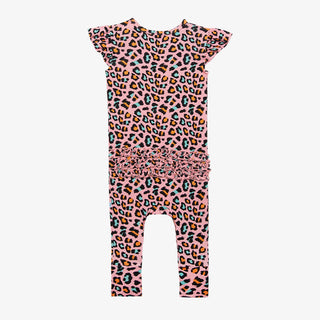 Posh Peanut Roxy Ruffled Capsleeve Basic Romper, Posh Peanut, Posh Peanut, Posh Peanut Romper, Posh Peanut Roxy, Posh Peanut Roxy Ruffled Capsleeve Basic Romper, Posh Peanut Ruffled Capsleeve