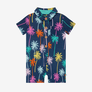 Posh Peanut Palmer S/S Collared Henley Romper, Posh Peanut, Posh Peanut, Posh Peanut Collared Henley Romper, Posh Peanut Palmer, Posh Peanut Palmer S/S Collared Henley Romper, Posh Peanut Rom