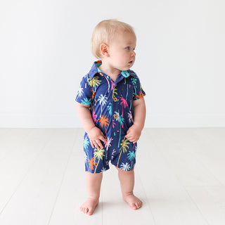 Posh Peanut Palmer S/S Collared Henley Romper, Posh Peanut, Posh Peanut, Posh Peanut Collared Henley Romper, Posh Peanut Palmer, Posh Peanut Palmer S/S Collared Henley Romper, Posh Peanut Rom