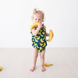 Posh Peanut Bananas Spaghetti Strap Bubble Romper, Posh Peanut, Posh Custom Sale, Posh Peanut, Posh Peanut Bananas, Posh Peanut Bananas Spaghetti Strap Bubble Romper, Posh Peanut Spaghetti St