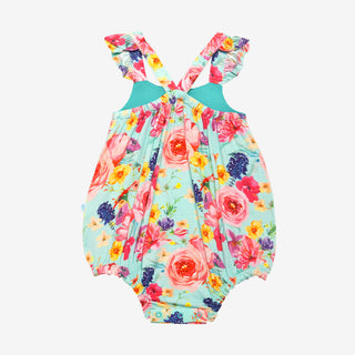 Posh Peanut Olivia Mae Henley Ruffled Capsleeve Bubble Romper, Posh Peanut, Posh Peanut, Posh Peanut Henley Ruffled Caplseeve Bubble Romper, Posh Peanut Henley Ruffled Capsleeve Bubble Romper