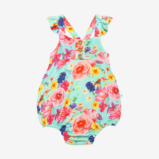 Posh Peanut Olivia Mae Henley Ruffled Capsleeve Bubble Romper, Posh Peanut, Posh Peanut, Posh Peanut Henley Ruffled Caplseeve Bubble Romper, Posh Peanut Henley Ruffled Capsleeve Bubble Romper