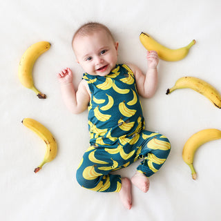 Posh Peanut Bananas Racerback Romper, Posh Peanut, Posh Custom Sale, Posh Peanut, Posh Peanut Bananas, Posh Peanut Bananas Racerback Romper, Posh Peanut Racerback Romper, POSH40, PP Custom Sa