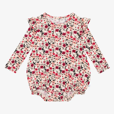 Posh Peanut Janie L/S Ruffled Bubble Romper, Posh Peanut, Bubble Romper, Long Sleeve Bubble Romper, Posh Peanut, Posh Peanut Fall 2021, Posh Peanut Janie, Posh Peanut Long Sleeve Bubble Rompe