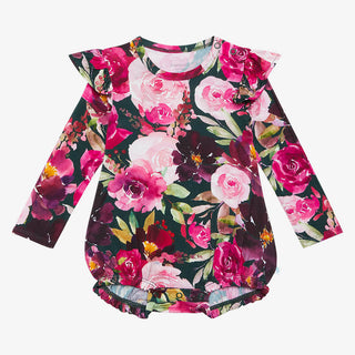 Posh Peanut Zelda L/S Ruffled Bubble Romper, Posh Peanut, Bubble Romper, Long Sleeve Bubble Romper, Posh Peanut, Posh Peanut Fall 2021, Posh Peanut Long Sleeve Bubble Romper, Posh Peanut Long