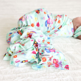 Posh Peanut Kai Swaddle & Headband Set, Posh Peanut, cf-type-swaddle-&-headband-set, cf-vendor-posh-peanut, Mermaid, Mermaids, Posh Custom Sale, Posh Peanut, Posh Peanut Kai, Posh Peanut Kai 