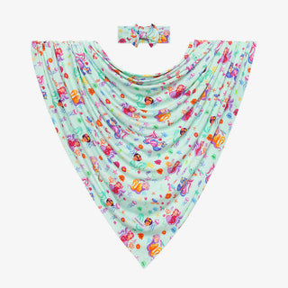 Posh Peanut Kai Swaddle & Headband Set, Posh Peanut, cf-type-swaddle-&-headband-set, cf-vendor-posh-peanut, Mermaid, Mermaids, Posh Custom Sale, Posh Peanut, Posh Peanut Kai, Posh Peanut Kai 