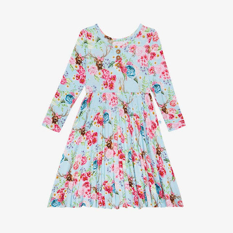 Posh Peanut Fawn L/S Henley Twirl Dress, Posh Peanut, Posh Peanut, Posh Peanut Dress, Posh Peanut Fall 2021, Posh Peanut Fawn, Posh Peanut L/S Henley Twirl Dress, Posh Peanut Long Sleeve Henl